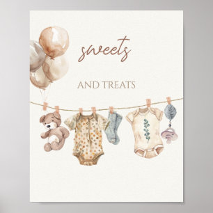 Soft Boho Neutral Baby Clothes Sweets and Treats  Poster