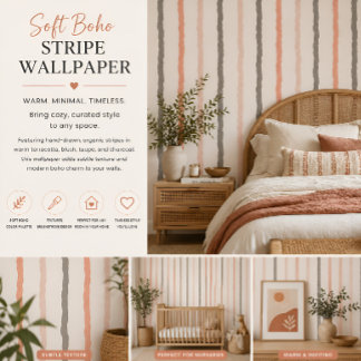 Soft Boho Stripe Wallpaper