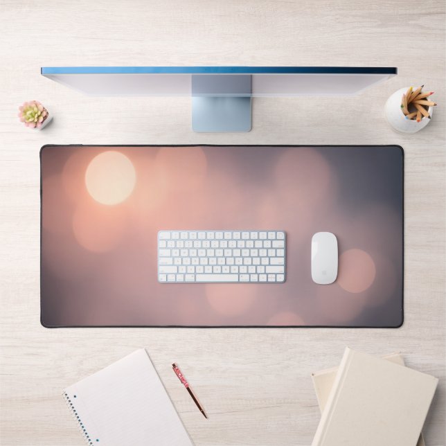 Soft Bokeh Glow Desk Mat – Aesthetic Pink & Peach  (Office 1)