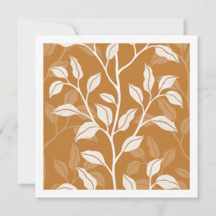 Soft Botanical Clay Amber Leaf Silhouette Art Card