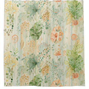  Soft Botanical Dream Shower Curtain