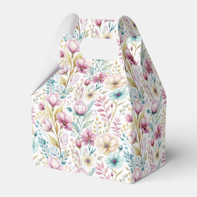 Soft Botanical Easter Flower Design Favour Box (Front Side)