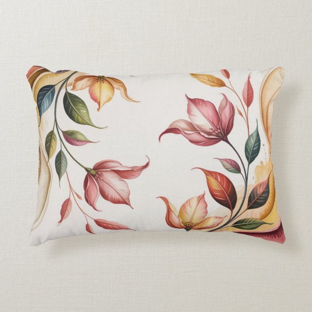Soft Botanical Floral Abstract  Decorative Cushion (Front)