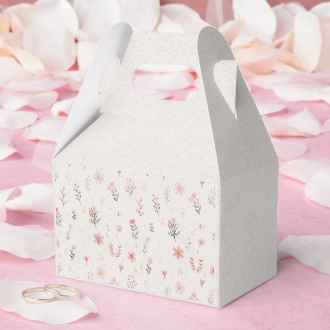 Soft Botanical Pattern Favor Box (Wedding)