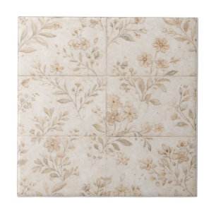 Soft Botanical Seamless Timeless Ceramic Tile