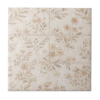 Soft Botanical Seamless Timeless Ceramic Tile