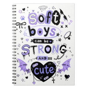 Soft Boys Can Be Strong And Cute Lavender Pastel Notebook