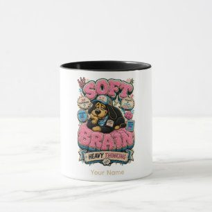 Soft Brain Heavy Thinking Personalised Funny Mug