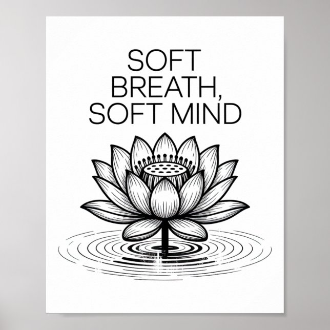 Soft Breath Soft Mind Dandelion Yoga Inspiration A Poster (Front)