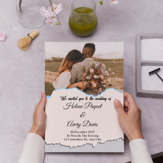 Soft Brown Minimalist Wedding Reception Invitation