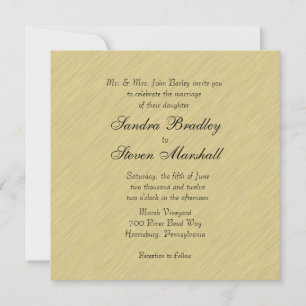 Soft Brushed Gold Wedding Invitation