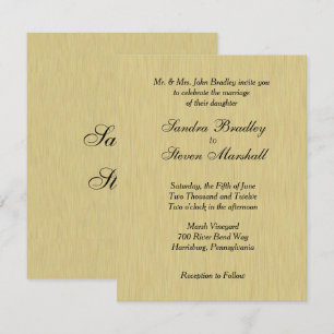 Soft Brushed Gold Wedding Invitation
