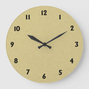 Soft Brushed Gold with Black Numbers Large Clock
