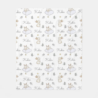 Soft Bunnies Personalized Name Blanket