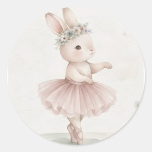 Soft bunny design cushion, Personalizable Classic Round Sticker