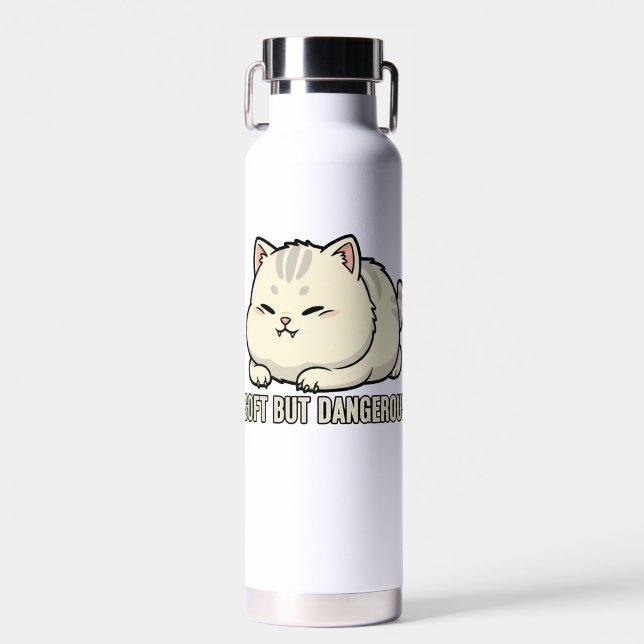 Soft But Dangerous Kitten Water Bottle (Front)