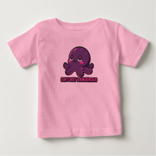 Soft But Dangerous Sleepy Pastel Kawaii Octopus Baby T-Shirt