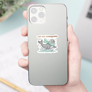 Soft But Unstoppable Cute Seal Sticker