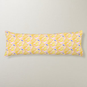 Soft Butter Yellow Flower Petal Pattern Body Cushion