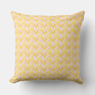 Soft Butter Yellow Flower Petal Pattern Cushion