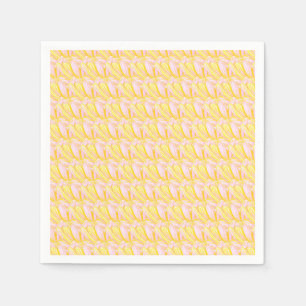 Soft Butter Yellow Flower Petal Pattern Napkin