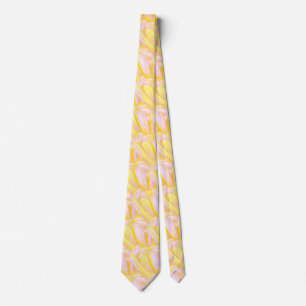 Soft Butter Yellow Flower Petal Pattern Tie