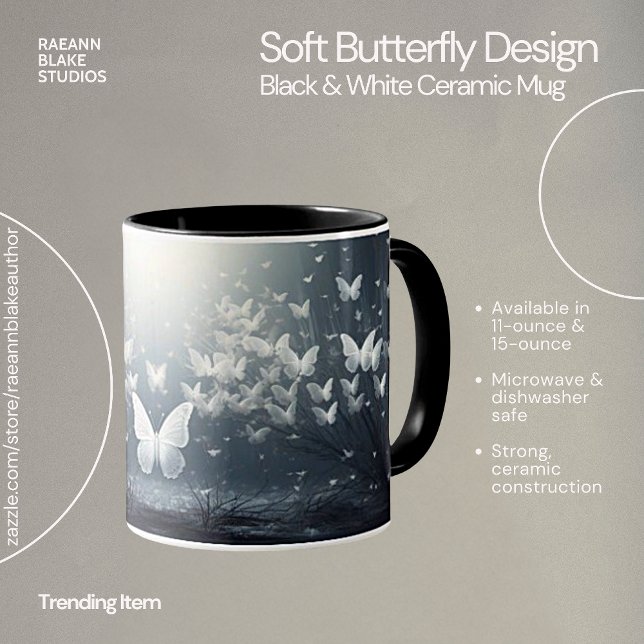 Soft Butterfly Design Ceramic Mug (Creator Uploaded)