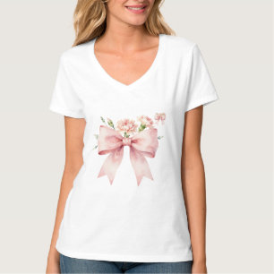Soft Carnation Bouquet with Bow T-Shirt