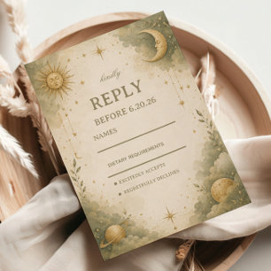 Soft Celestial Botanical RSVP Card