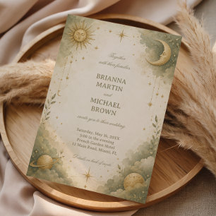 Soft Celestial Botanical Vintage Invitation