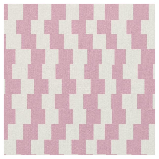 Soft Chequerboard Pattern in Rosa and Cream Fabric (Close Up)