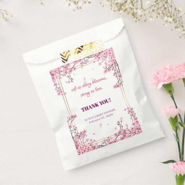 Soft Cherry Blossom Sakura Baby Shower Favour Bags (Sealed)