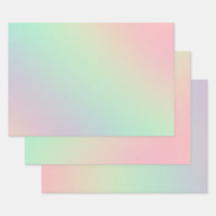 Soft Chic Pastel Ombre Gradient Wrapping Paper Sheet