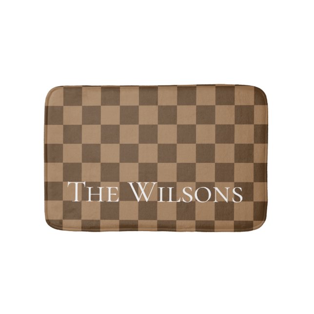 Soft Chocolate Squares Bath Mat (Front)