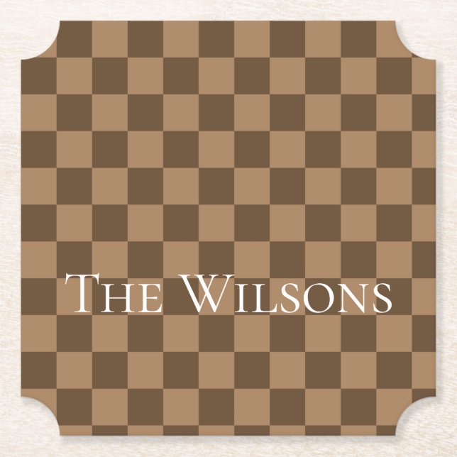 Soft Chocolate Squares Paper Coaster (Front)
