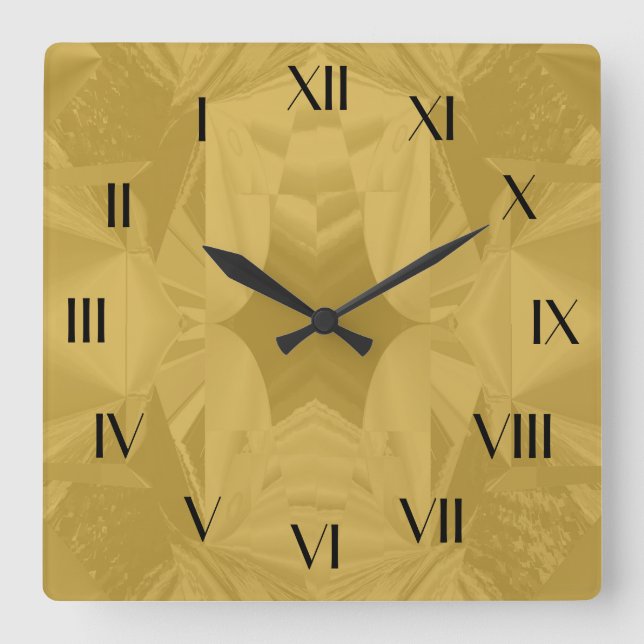 Soft Christmas Gold Abstract Backward Clock (Front)