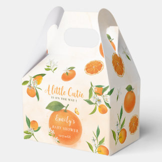 Soft Citrus Blossom Cute Orange Baby Shower Favour Box