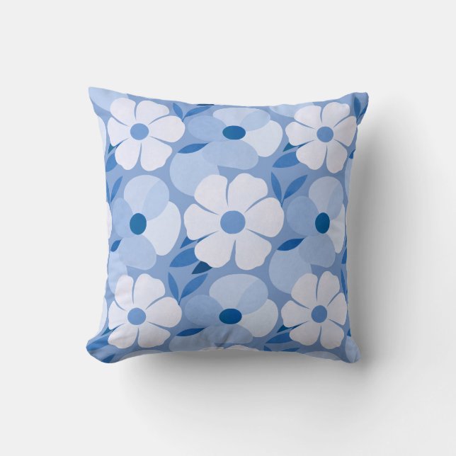 Soft Classic Floral Throw Pillow – Neutral Botanic (Front)