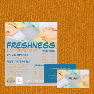 Soft Clothes, Laundromat, Cleaning Service Business Card