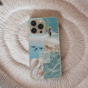 Soft Coastal Beach Babe Collage One-Photo Poem iPhone 16 Pro Case