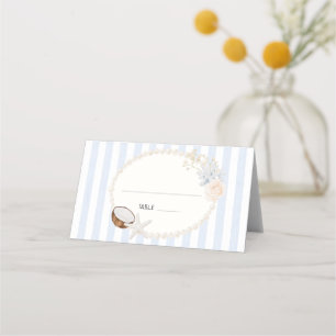 Soft Coastal Bridal Shower Place Card