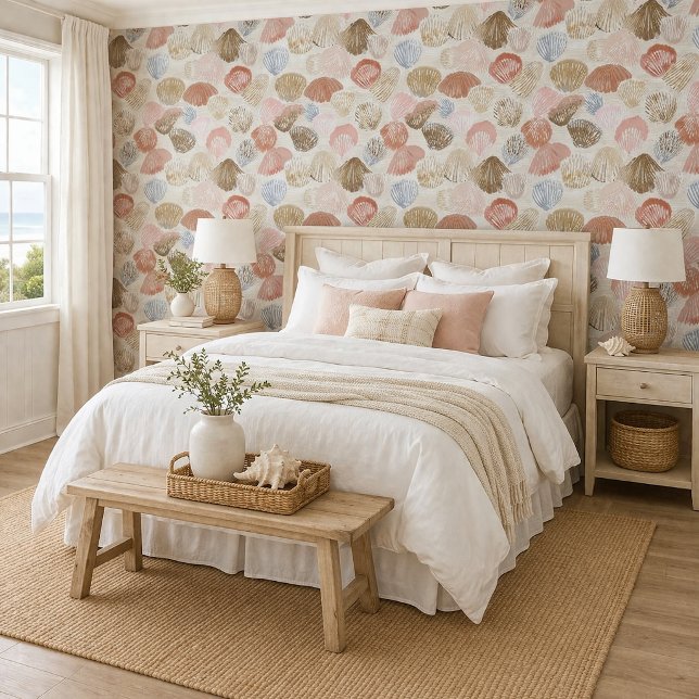 Soft Coastal Seashell Beach Pattern Wallpaper (Creator Uploaded)
