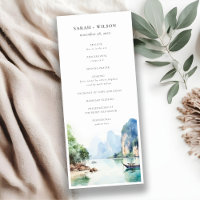 Soft Coastal Thailand Seascape Wedding Program
