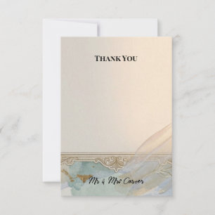 Soft Coastal Wedding Thank You Card