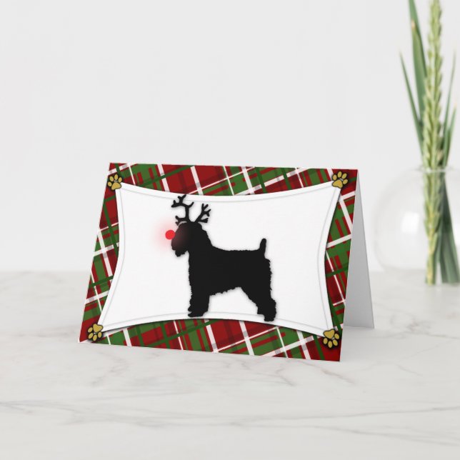 Soft Coated Wheaten Reindeer Christmas Card (Front)