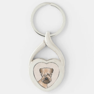 Soft-Coated Wheaten Terrier Adorable Cartoon Dog Key Ring