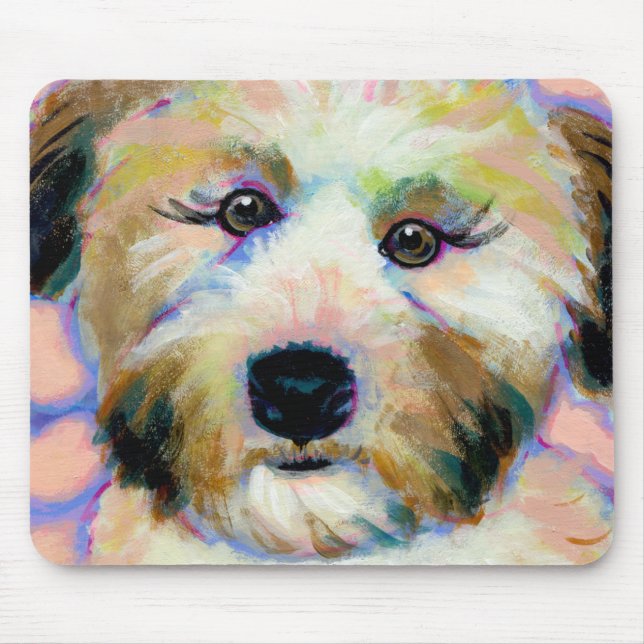 Soft coated wheaten terrier adorable unique art mouse mat (Front)