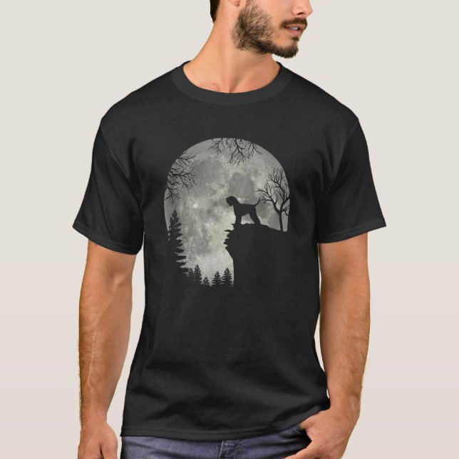Soft coated Wheaten Terrier And Moon Halloween T S T-Shirt (Front)
