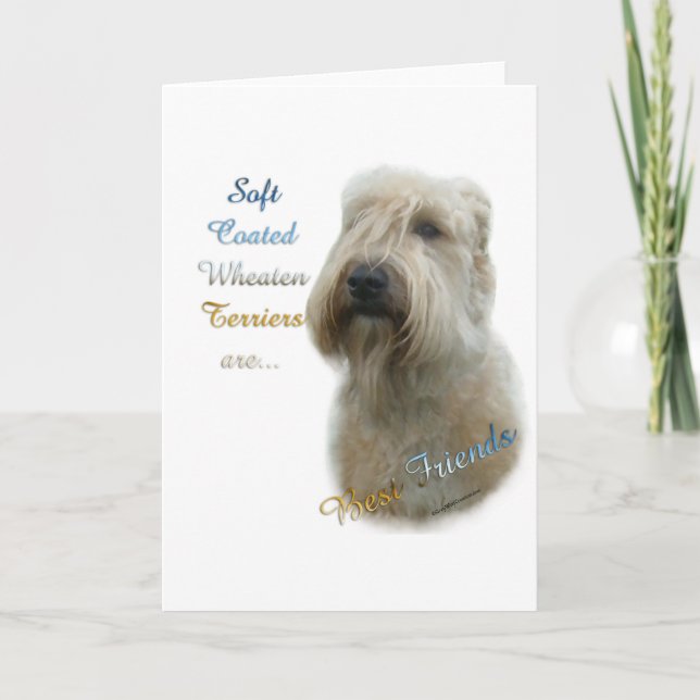 Soft Coated Wheaten Terrier Best Friend 2 Holiday Card (Front)
