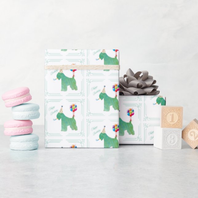 Soft Coated Wheaten Terrier Birthday Wrapping Paper (Baby Shower)